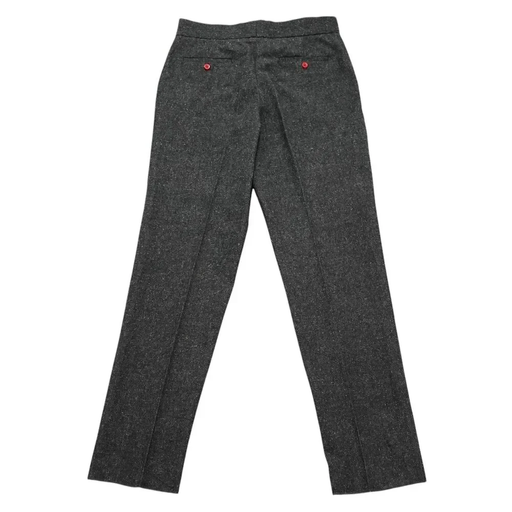 Mens 32 Gurkha Pants Charcoal Donegal Speckled Cotton High Waist Flat Front
